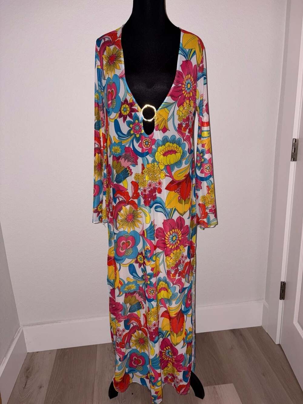 Trina Turk Fontaine Mesh Maxi Cover Up Dress
